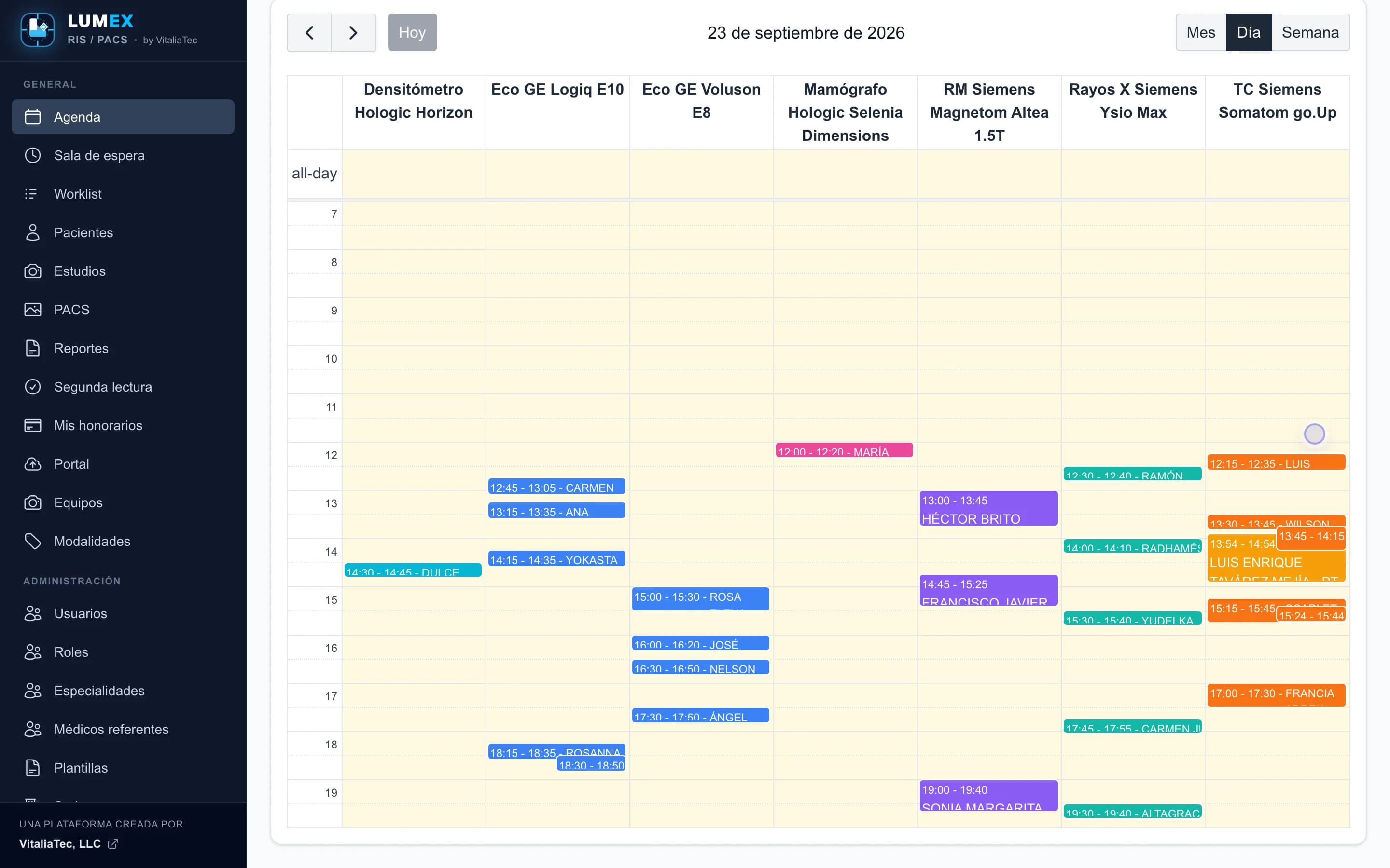 Agenda por equipo